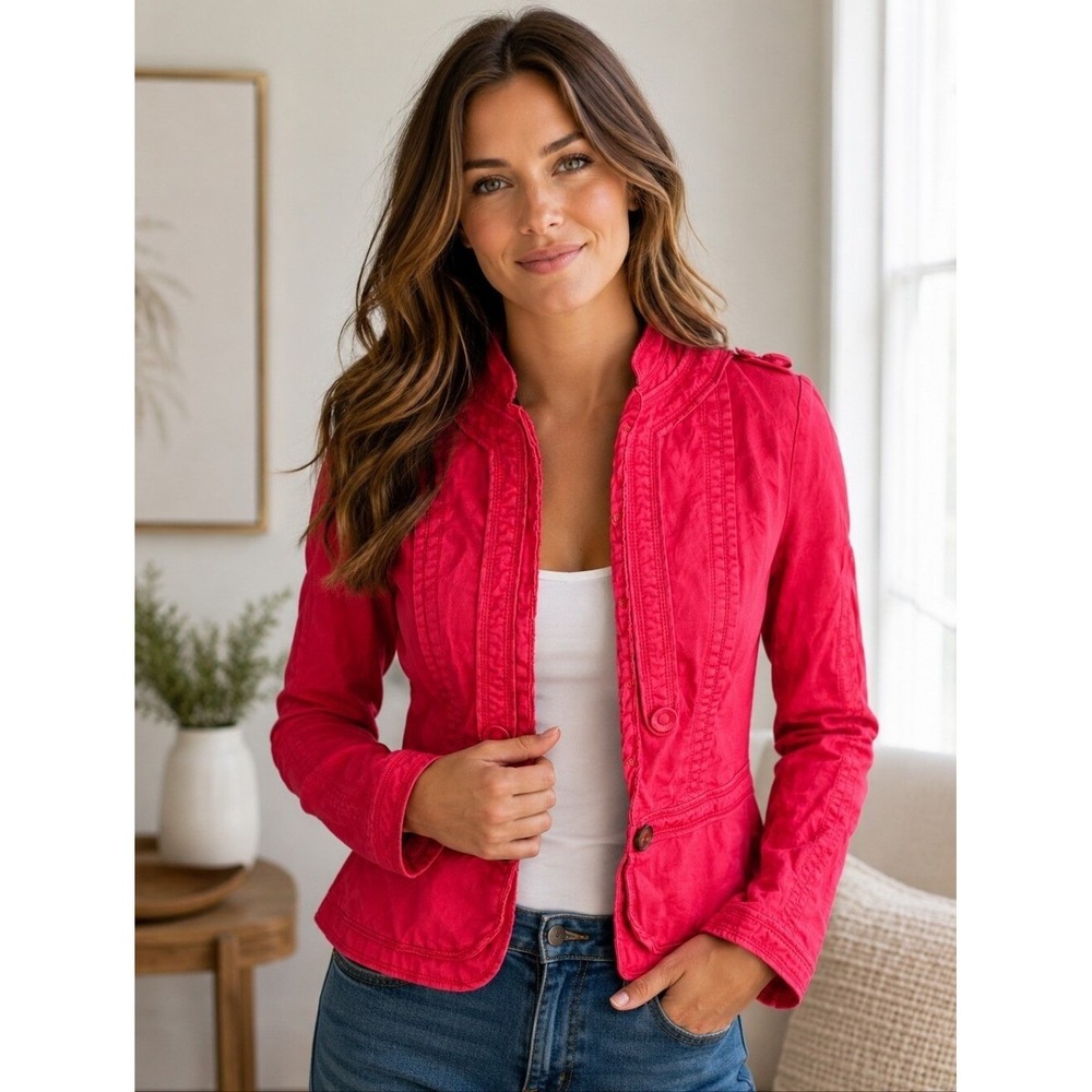 EUC Anthropologie x Elevenses Red Fitted Blazer
